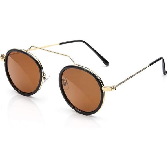 OKH Sunglasses for Women Men, Round Frame, Vintage Cute Classic Sun Glasses, Out - Picture 3 of 7